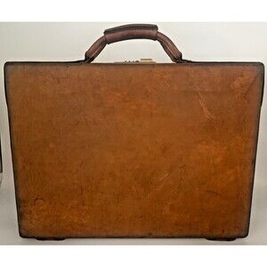 VTG Hartmann Belting Leather Briefcase Attaché Case 18" X 13.5" X 4" Combination